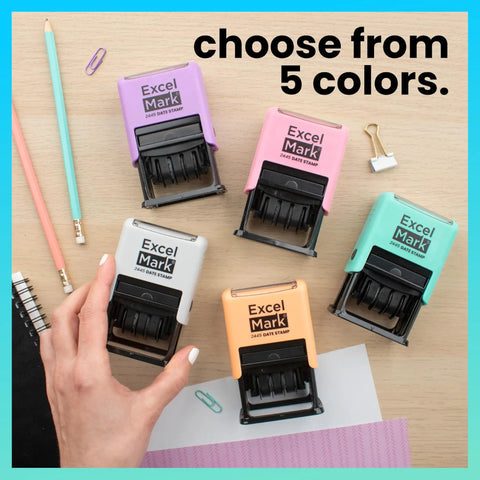 Kick Up Your Mail Sorting Game With This Heavy Duty Self Inking Date Stamp That Delivers Crisp Blue And Red Dates Onto Documents And Lets You Swap In Custom Lines For Zero Hassle Paperwork Processing in five colors.