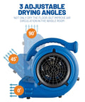 Storm 25 One Quarter HP 900 CFM Air Mover Blower with 3 adjustable drying angles for carpet drying and water damage restoration