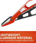 Lightweight Aluminum Tinner Snips With Torque Control Rings And Adjustable Pivot Bolt For Clean, Easy Metal Cutting 12 Inch WAL13S