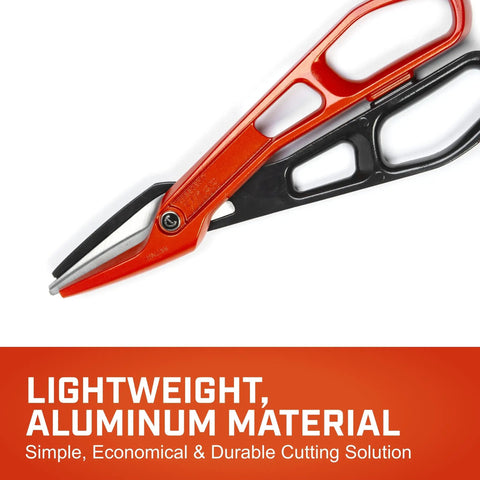 Lightweight Aluminum Tinner Snips With Torque Control Rings And Adjustable Pivot Bolt For Clean, Easy Metal Cutting 12 Inch WAL13S