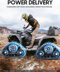 ATV with Rear Axle Track Assembly Kit 880mm 35 Inch for Go Karts Buggy Quad UTV ATV Snow Sand Beach Snowmobile DIY Builds installed in field