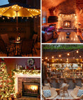 100 Foot Outdoor G40 LED Globe String Lights Two Pack Dimmable Waterproof Shatterproof Light Strings With 52 Bulbs Connectable Commercial Hanging Lights creating cozy patio ambiance in collage
