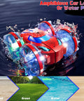 All Terrain Amphibious RC Vehicle With 4WD Waterproof Design for Land and Water Gesture Control Stunt Car Boat on water surface.
