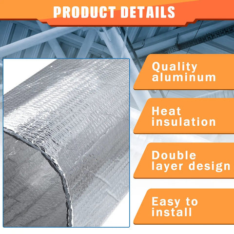 Garage Door Insulation Kit With 16 Double Bubble Panels And 100 Adhesive Tape, Reflective Aluminum Radiant Barrier Sheets details