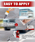 Steps to use 4 Pack High Elasticity Asphalt And Concrete Crack Filler For Driveways Waterproof Sealant Flexible Crack Repair Black Cement Caulking Adhesive Weatherproof And Weather Resistant For Long Lasting Outdoor Driveway Protection And Concrete Crack Repair