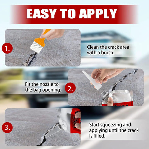 Steps to use 4 Pack High Elasticity Asphalt And Concrete Crack Filler For Driveways Waterproof Sealant Flexible Crack Repair Black Cement Caulking Adhesive Weatherproof And Weather Resistant For Long Lasting Outdoor Driveway Protection And Concrete Crack Repair