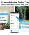 Smart Sprinkler Timer With Brass Inlet And Outlet 1 Zone Hose Faucet Controller With WiFi Hub Create Up To 20 Watering Plans app interface