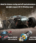 Off Road 1 To 10 Scale RC Car Reaches 68 Km Per Hour Fast Brushless Electric RTR Monster Truck racing on muddy terrain