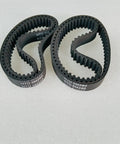 HTD 5M Timing Belts 260mm 15mm Wide For Electric Skateboard Four Pack Replacement Belts shown in curved form on gray surface