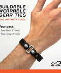 Infinity Tool 2.0 Modular Straps Four Pack Flexible Multi Tool Wearable Gadget for Outdoor Adventure shown on wrist