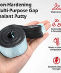 Black Moldable Silicone Putty Pre Cut Strips Non Hardening Gap Sealant For Ductwork And Windows in hand, showcasing flexibility and waterproof design.