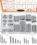 Big 133-Piece Zinc Extension Spring Assortment Box With 18 Sweet Sizes For Home Fixins, Auto Tuning, And All Your Tough DIY Hacks To Keep Things Running Smooth. open organizer with zinc extension springs