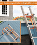 Two In One Ladder Stabilizer For Roof Access With Horizontal And Vertical Ridge Extensions Rubber Grip T Bar Heavy Duty Build