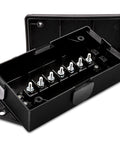 7-Way Trailer Wiring Junction Box With Waterproof 7-Pin Terminal Block open to show internal terminal studs for RV Boat Camper
