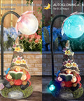 Colorful Gradient Solar LED Garden Gnome Statue for Outdoor Patio Balcony Yard Lawn Decor Gift Solar Powered Lighted Gnome Figurine with Vivid Night Glow and Fairy Tale Vibes for Charming Garden Ambience