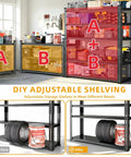 Beefy Heavy Duty Five Tier Metal Shelving Unit For Garage And Warehouse Storage Boltless Adjustable Rack 36 Inch Wide 16 Inch Deep 72 Inch High Black Supports Up To 2850 Pounds, black steel garage shelving with adjustable shelves
