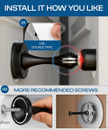 Grip Tight Magnetic Door Stops No Hassle Drilling With Dependable 3M Adhesive Tape showcasing installation steps with double tape.