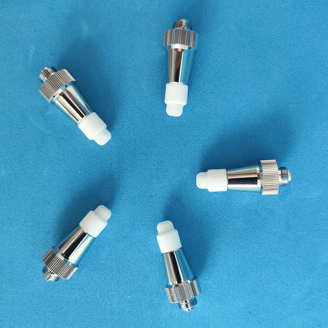 Five Pcs Seahorse Tips 1.0 Replacement Heads For Pen Pro Plus Soldering Iron Ceramic Heating Tip Quick Heat Tool 510 Thread Compatible Easy Install Slick Build For Welding Electronics And DIY Projects shown on blue background.