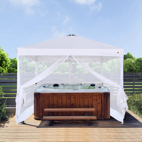 Replacement Mesh Sidewall for 10x10 Canopies and Gazebos White 86x120 Inches Fits Most 10x10 and 10x20 Foot Pop Up Canopies