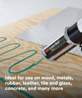 Composite urethane adhesive DP6310NS applied on wood surface, showing non-sag paste in use.