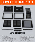 12U Enclosed Wall Mount Network Rack With Dual 1U Shelves Pre Mounted Fan Lockable Front Door Hardware Kit And 600mm Depth components