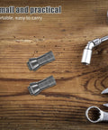 3 Piece Pro Grade 6mm Rotary Tool Collet Set Alloy Precision Clamping Chuck Adapter on wooden background with tools