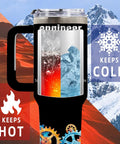 Insulated Tumbler 40 Oz For Engineers, Dope Engineer Gift showing hot and cold feature with graphic design, mountain background