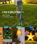 One To Three Outlet Power Splitter Cord With 18 Inch Heavy Duty 16 AWG for Halloween Decor Lights in outdoor setup