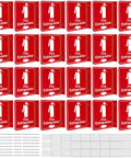 24 Pack Fire Extinguisher Signs 6.3 Inch By 6.3 Inch Durable Acrylic Warning Signs With Pre Drilled Holes Down Arrow Includes Screws And Adhesive Tape