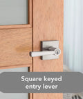 Spyglass Entry Door Handle Reversible Lever With Keyed Lock And SmartKey Rekey Technology Microban Protection Satin Nickel Finish