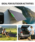 1000W Portable Power Station With 200W Solar Panels for RV and Van Life shown in outdoor camping setup