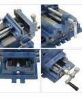 Rock Solid Cast Iron Cross Slide Vise delivering sick X Y compound glide for your drill press and CNC milling rig, showing detailed views.