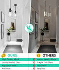 Comparison of 3 Pack Industrial Pendant Lights With Seeded Glass Shades, Black Farmhouse Ceiling Lighting and other inferior models.