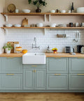 Modern kitchen with 10 Pack Single Hole Brushed Antique Brass Cabinet Handles And Zinc Drawer Pulls For Kitchen Cabinets.