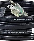 Self Regulating Heating Cables For Pipes And Roof Deicing With Built In Thermostat 120V 50 Ft 600W coiled cable with plug and label