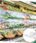 Beefy Heavy Duty Left Refrigerator Door Hinge Replacement For Commercial Coolers And Freezers Stainless Steel 3.89 By 1.96 By 0.78 Inch Easy Install For Display Cabinets And Cooler Racks shown in a freezer section with fresh produce