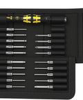 Micro Set ESD Twenty SB Bit Set With Quick Swap Handle open showcasing interchangeable blades in a black case.