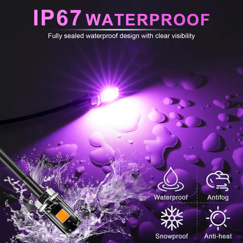 Crazy Bright 5050 LED License Plate Light Kit 12V Waterproof Black Aluminum Holder Purple 2 Pack IP67 Waterproof Feature