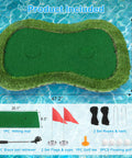 Floating Golf Green For Pool And Lake With Dual Cup Design, green mat, flags, balls, retriever, EVA base, 47.2 x 31.5 inch