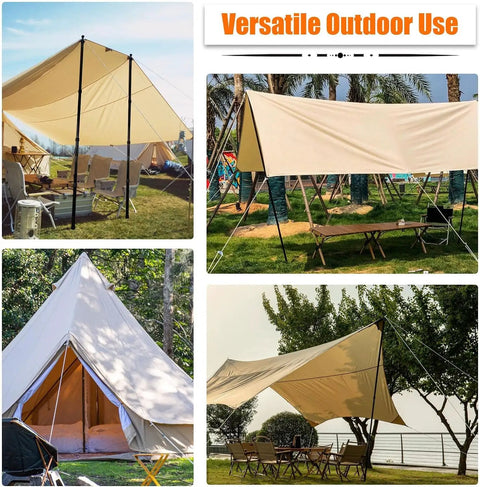 Heavy Duty Telescoping Tarp Poles Set Of 4 For Camping with canopies and tents in various outdoor settings