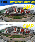 Image comparing 2MP and 5MP footage from Tough As Nails 5Mp 4In1 Hd Tvi Cvi Ahd Dome Security Camera.