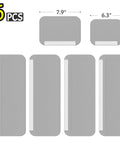 Leather Refrigerator Door Handle Covers 6 Pack Keeps Fridge Microwave Oven Stove And Dishwasher Handles Clean From Oil Stains No Sweat Quick Wipe Kitchen Decor Grey, showing 4 long covers and 2 short covers with measurements.