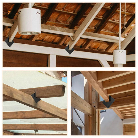 Straight Up Heavy Duty Hurricane Ties For 2x4 Rafters And Roof Trusses 12 Gauge Carbon Steel Joist Hangers With Screws Black Powder Coated Structural Framing Kit