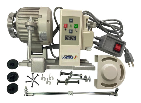 Heavy-Duty AC 110V Three-Phase Brushless Servo Motor For Industrial Sewing Machines, 1HP 750W With Controller parts display