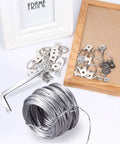All In One Picture Hanging Kit With D Ring Hangers And Screws, Aluminum Sleeves, 100 Feet Wire And Screwdriver, Supports Up To 30 Lb