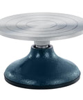 Front view of a 7-inch sculpting wheel on a blue metal base with a silver turntable.
