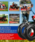 Heavy Duty 15x6.00-6 Inner Tubes With TR-13 Straight Valve Stem for lawn mowers, wheelbarrows, ATVs, and go-karts display