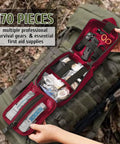 170 Piece Survival First Aid Kit With Trauma Gear And Emergency Medical Supplies For Hiking Camping Trekking Outdoor Adventures Bug Out Bag Ready Ideal Gift For Him Dad Christmas