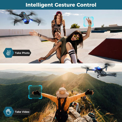 1080P FPV Drone With Camera For Kids And Adults, One Key Takeoff And Landing, Gesture Selfie, mini drone with gesture control