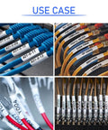 Top Shelf Hse 231 Heat Shrink Tube Label Tape For Brother Ptouch D210 D400 E300 E500 labels on various cables in use.